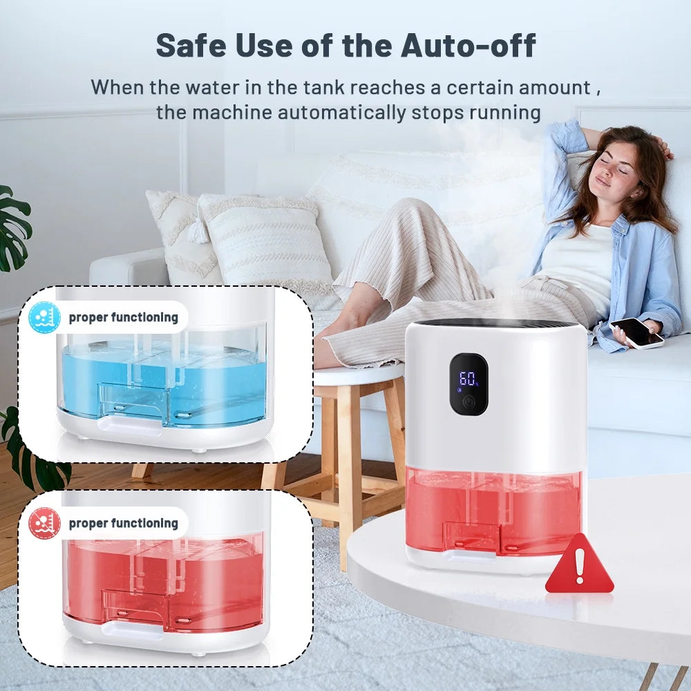 1000ml Portable Dehumidifier, Auto Defrost, Ultra Quiet, White G763748