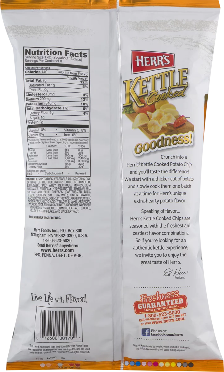 Kettle Cooked Cheddar Horseradish Potato Chips 3-Pack 7.5 oz H986