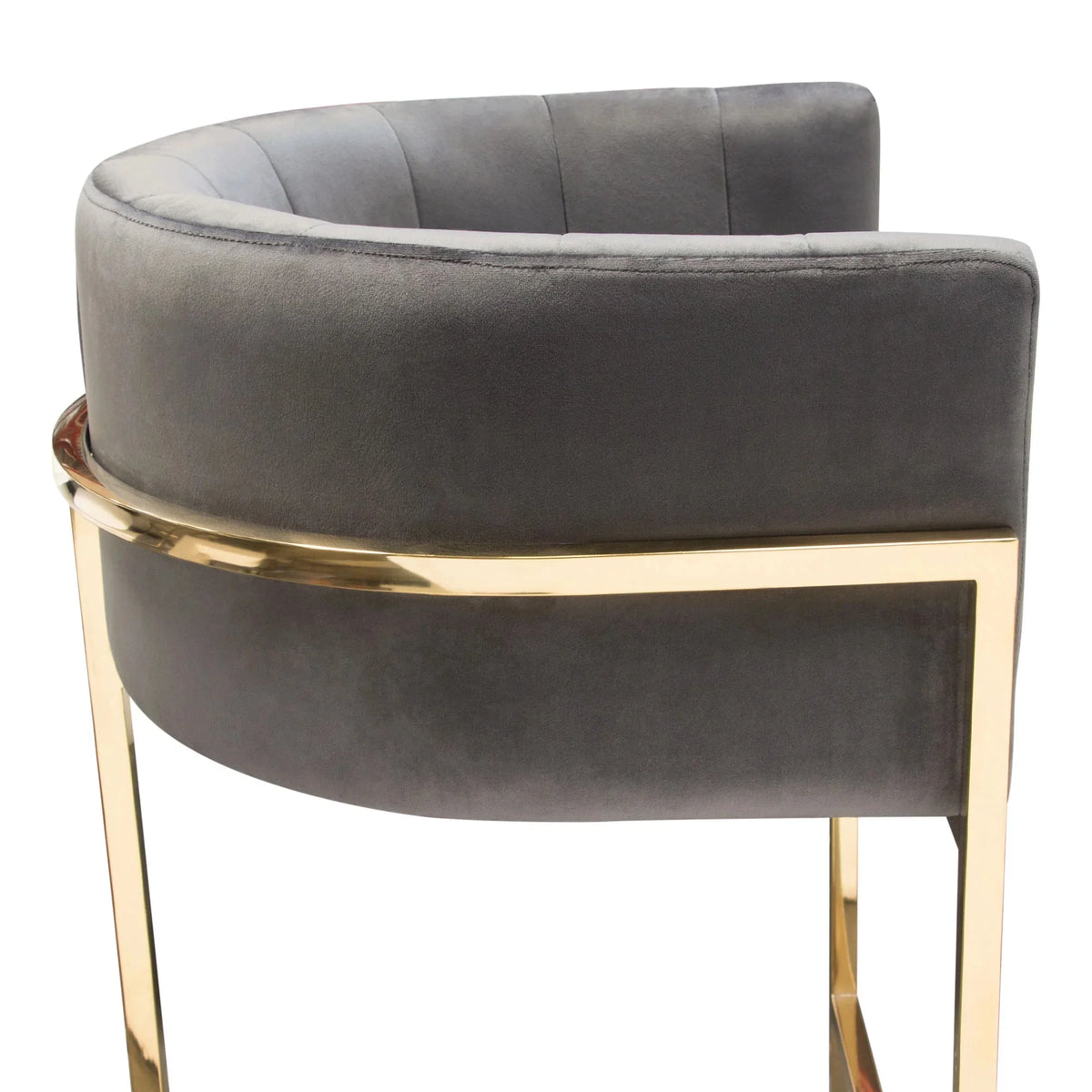 Grey Velvet Bar Height Chair Q42042