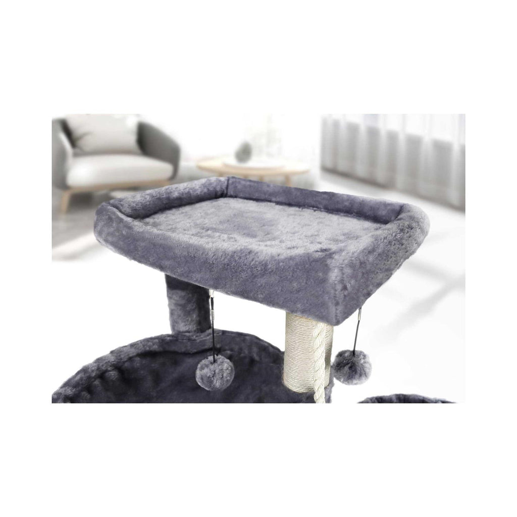 Three Layer Cat Tree with Cat Condo and Two Hammocks I760