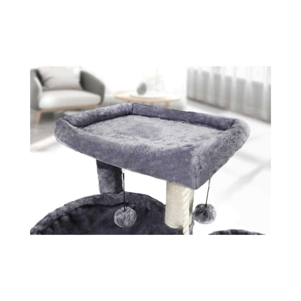 Three Layer Cat Tree with Cat Condo and Two Hammocks I760