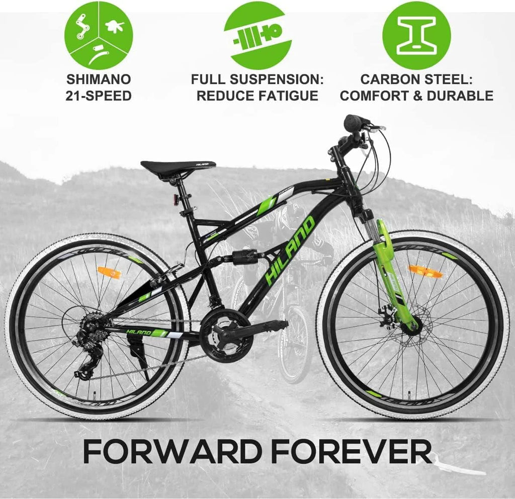 26 Inch Full-Suspension 21 Speeds Disc-Brake Mountain Bike K1554