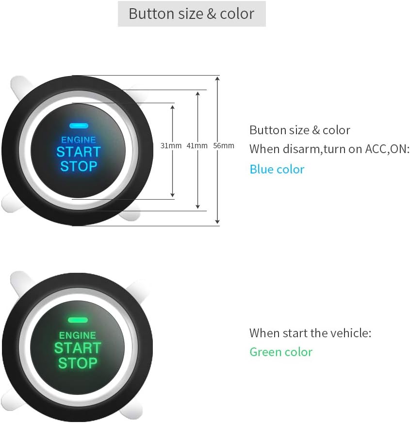 Smart Key PKE Car Alarm System Push Start Stop Button Keyless Go DC12V E59082