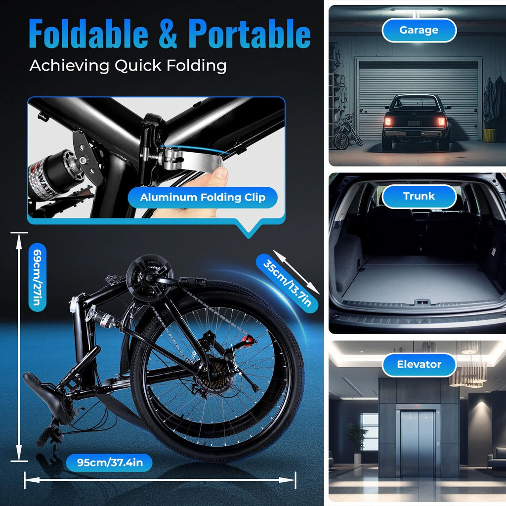 26 inch 21 Speed Full Suspension Folding Mountain Bike Y538286