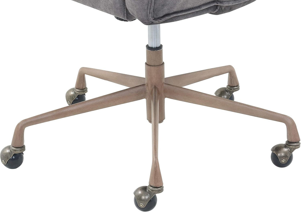 Velvet Height-Adjustable Office Chair with Caster Wheels H45118