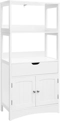 White Wooden Bathroom Cabinet with 2 Shelves F3560