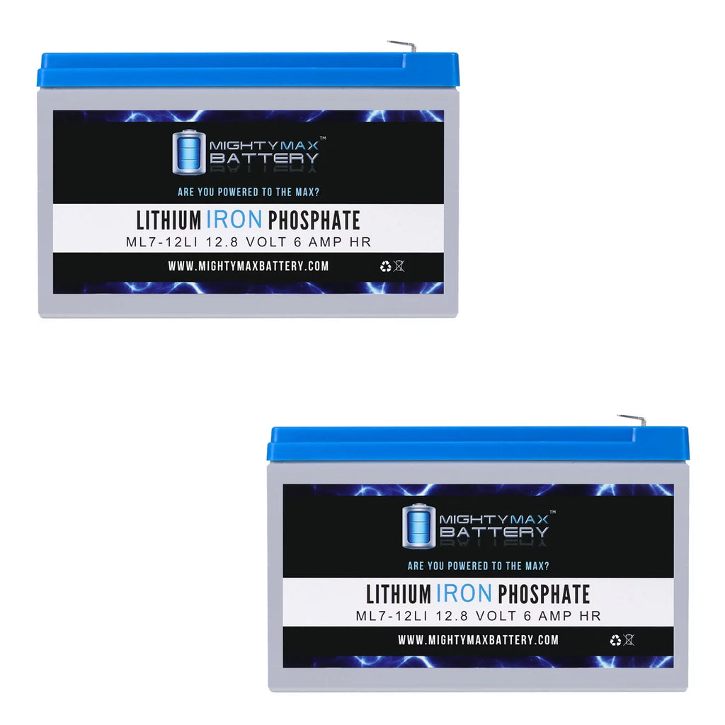 12V 7AH Lithium Replacement Battery 2 Pack T971
