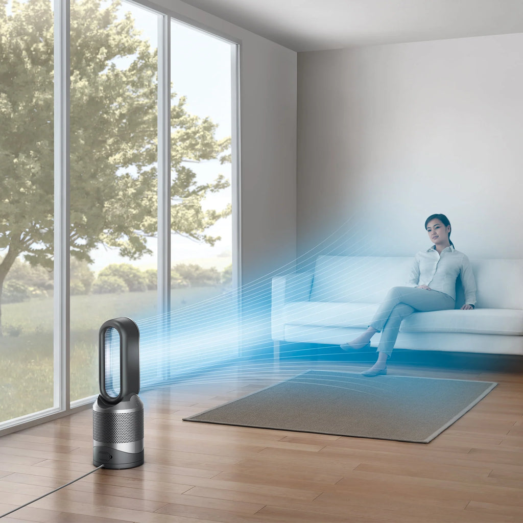 White Silver Air Purifier Heater and Fan X32957