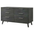 6 Drawer Wood Stainless Steel Dresser H826