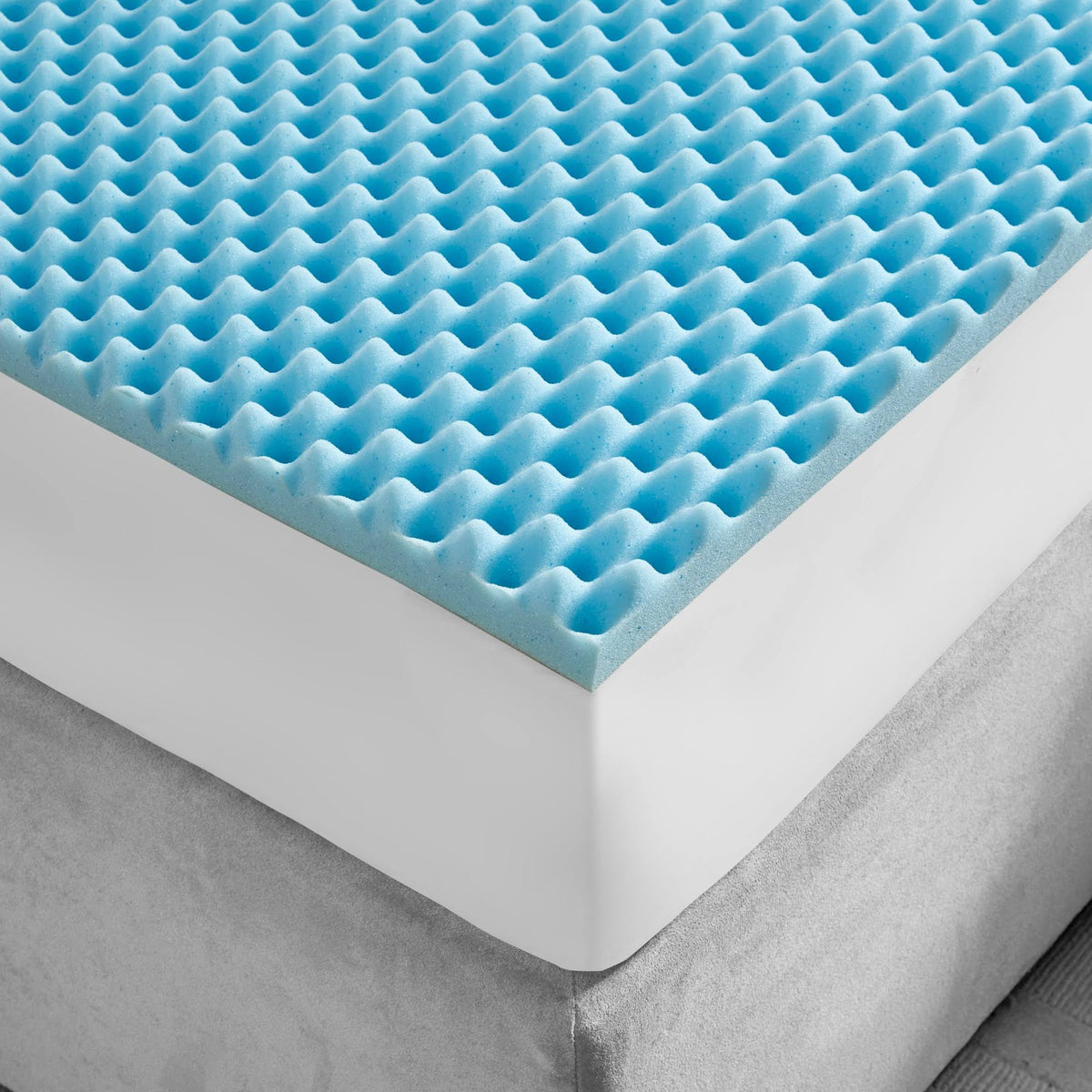 Blue California King Gel Memory Foam Topper F13611