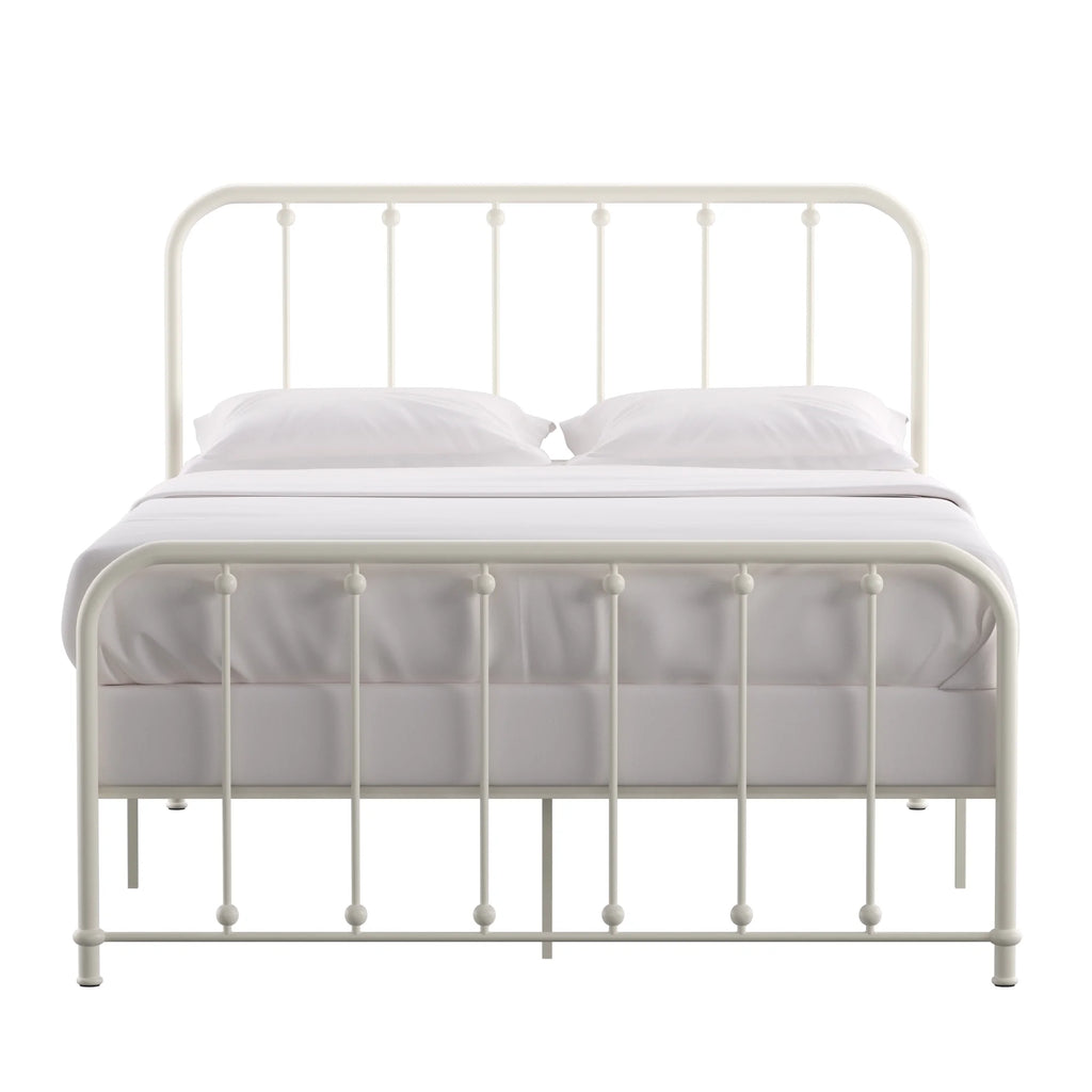 White Metal Platform Full Bed V667627