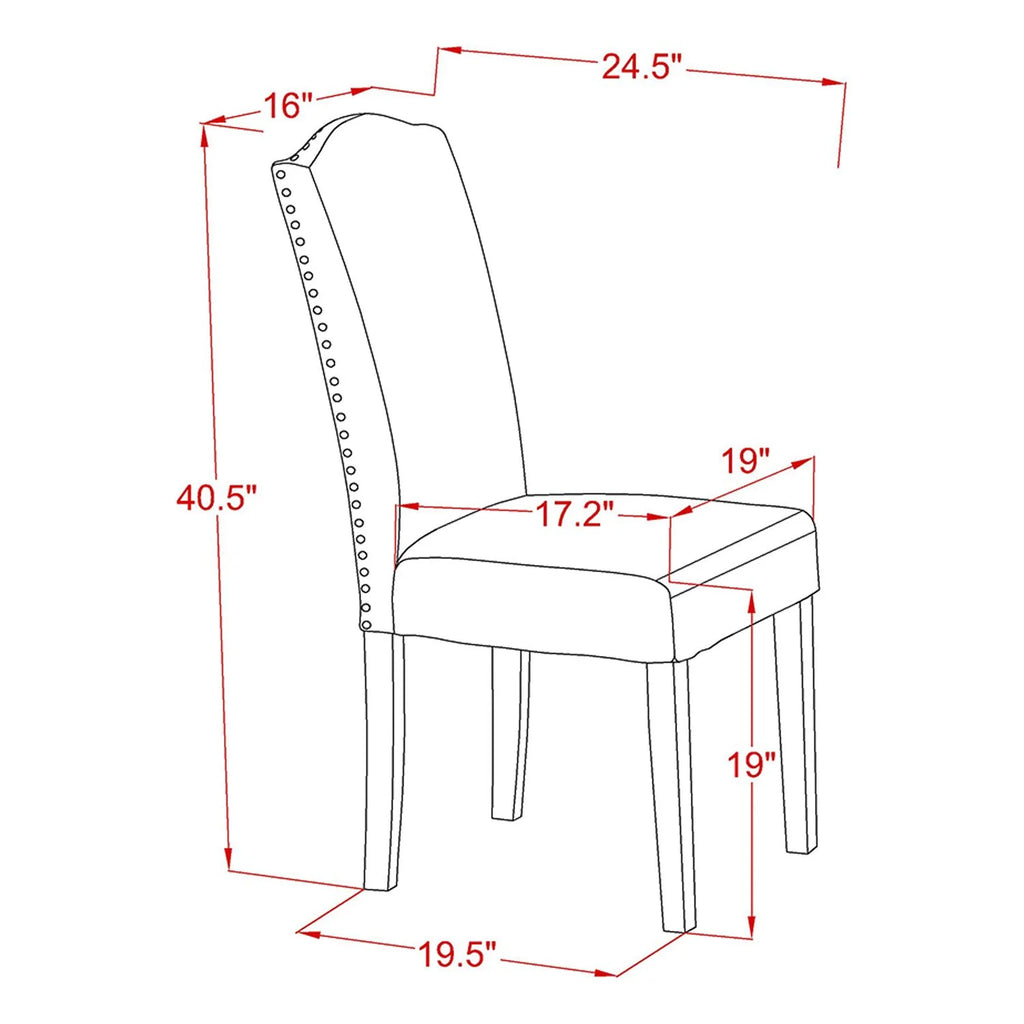 Pu Leather Chair Set Of 2 P7693