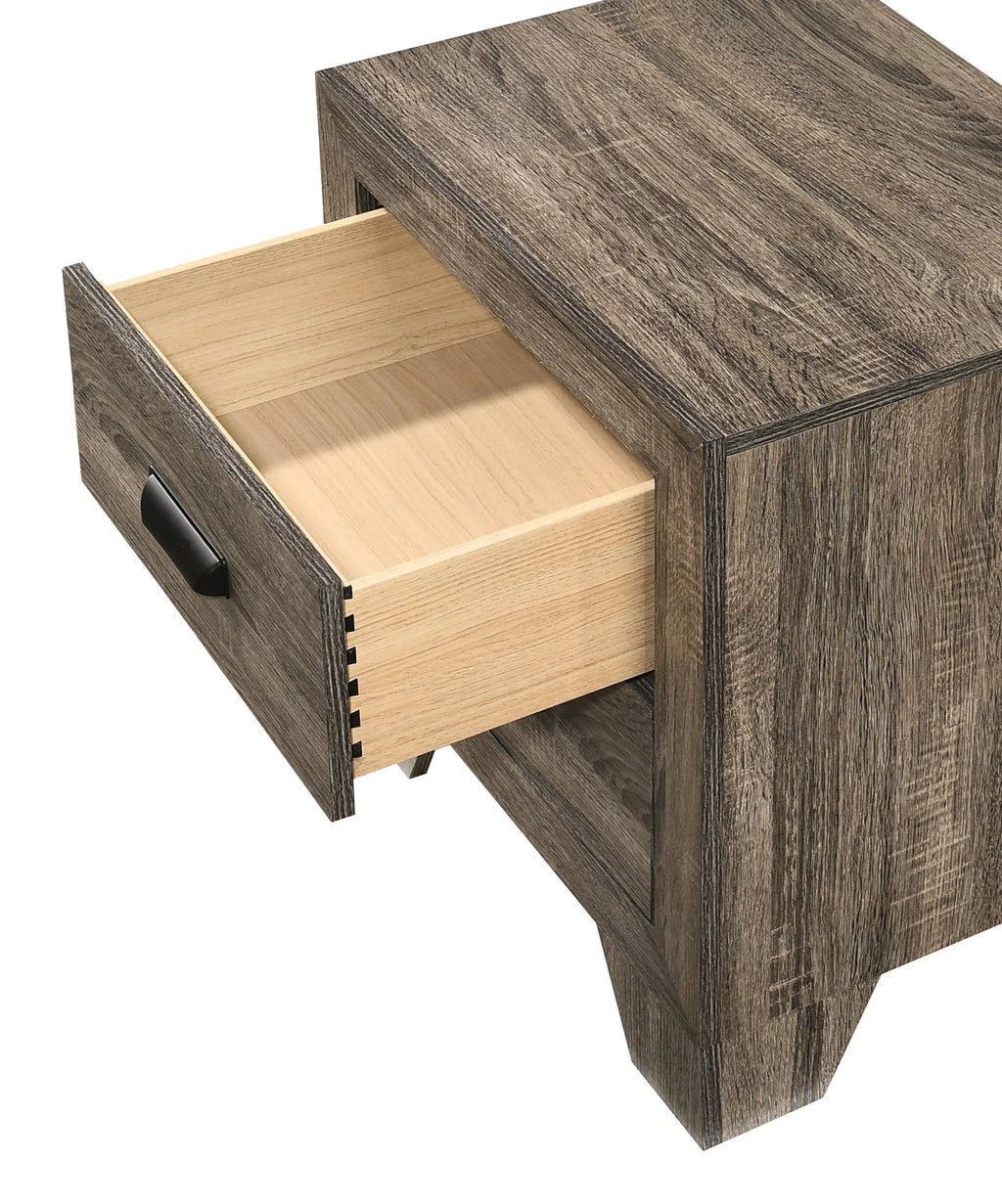 6Pc Queen Size Panel Bed Dresser Mirror Nightstand Chest Set Wooden Gray E834793
