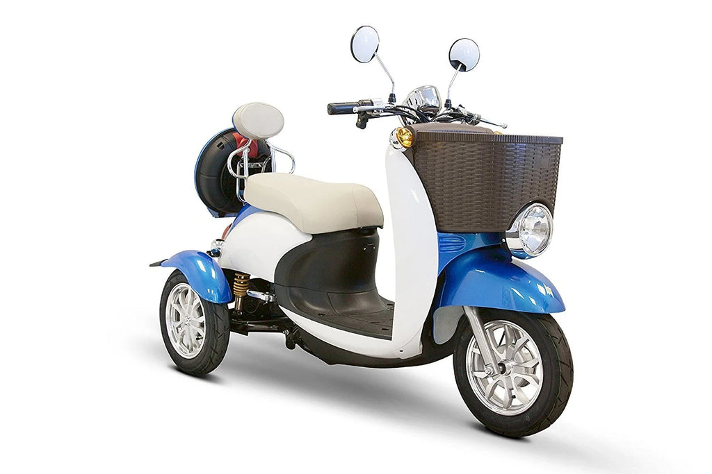 Red 3 Wheel Electric Scooter with Basket U6281