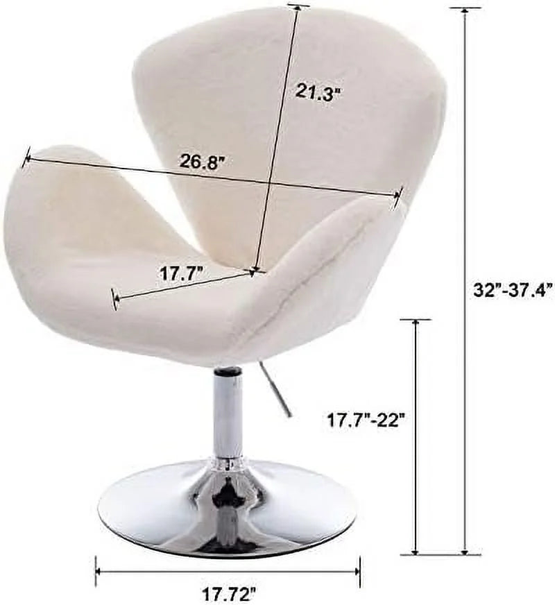 Faux Fur Plush Microfiber Swivel Height Adjustable Desk Chair J725649