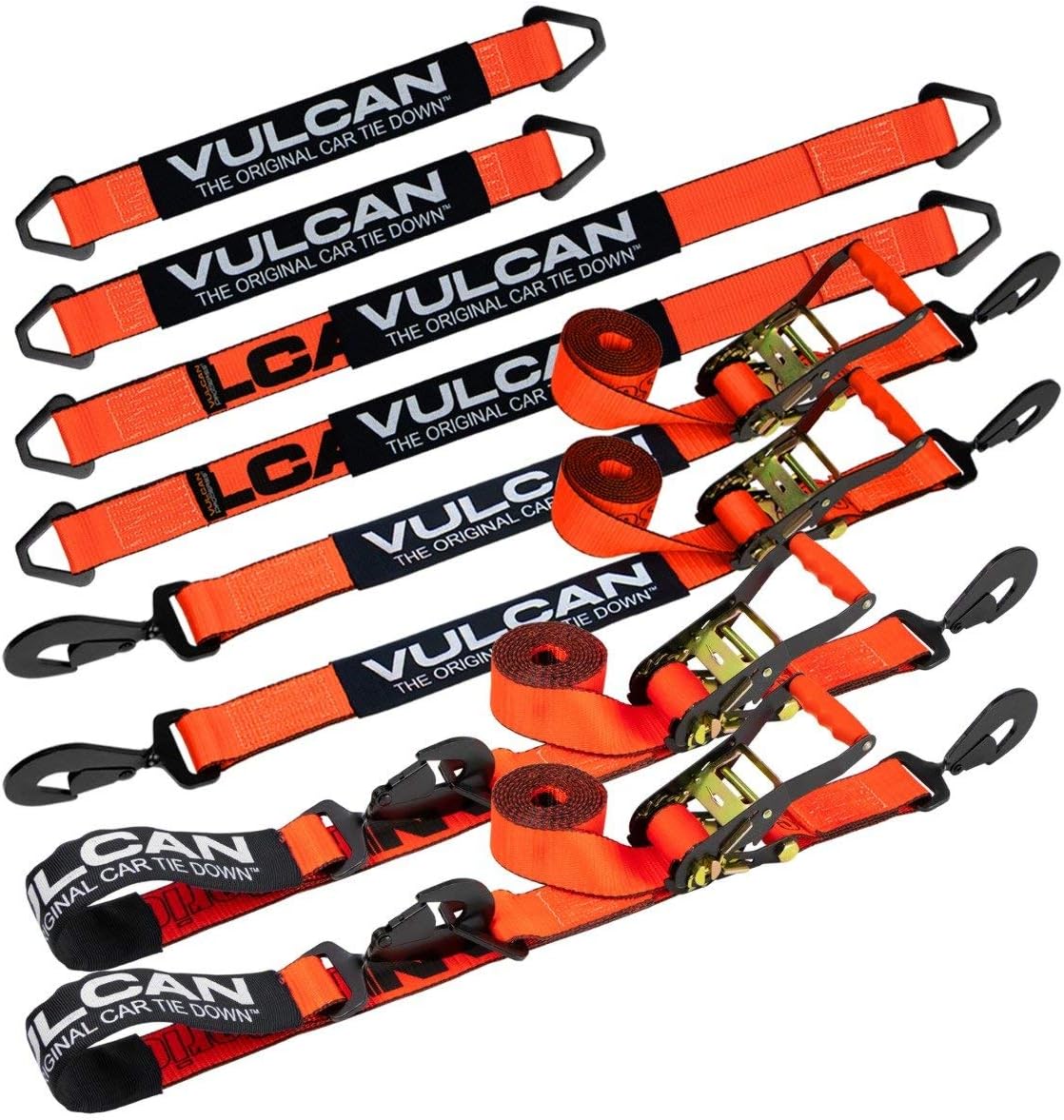 Axle Tie Down Kit with Axle Straps and Snap Hook Ratchet Straps W11591