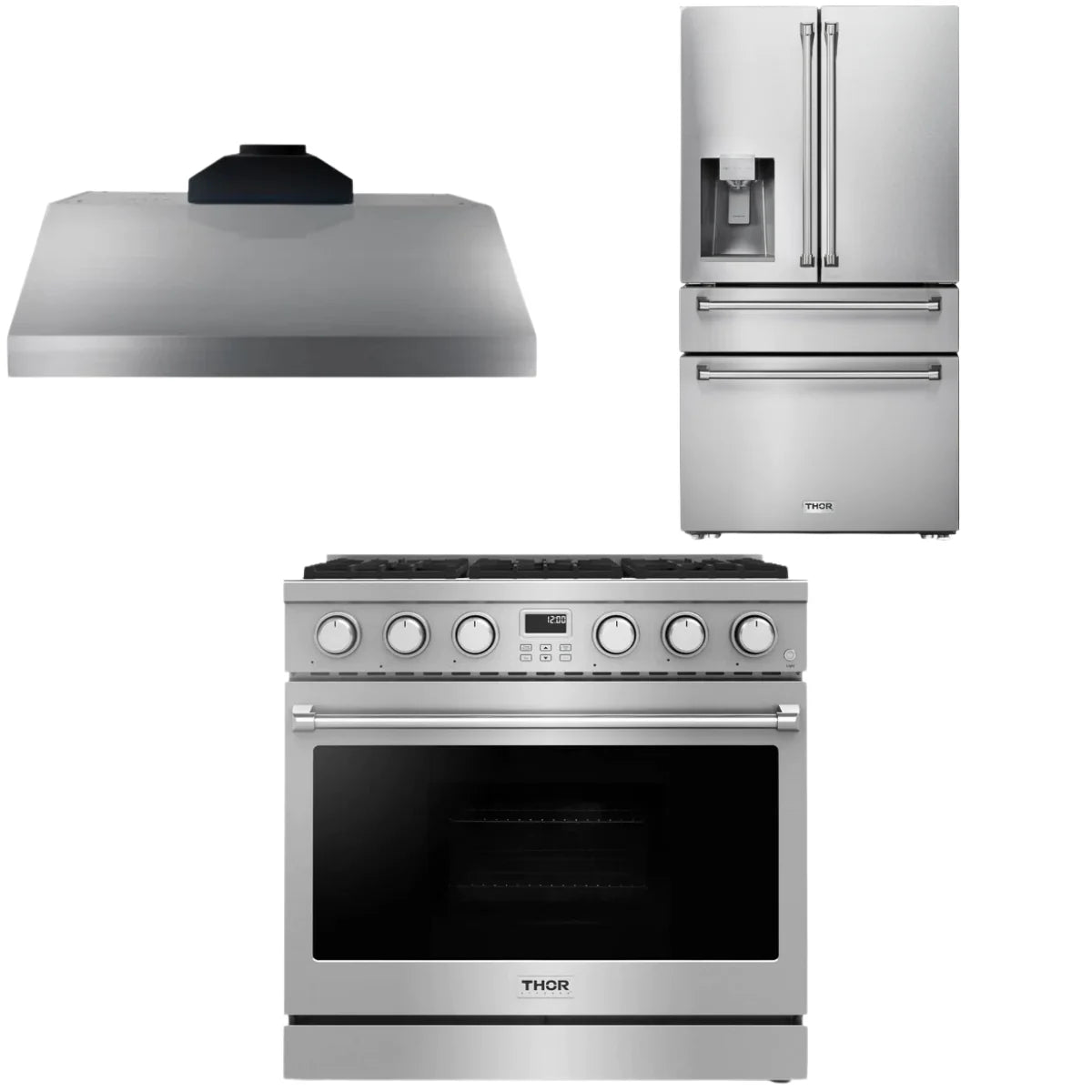 36 Gas Range, Range Hood and Refrigerator S4626