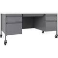 Steel Teachers Desk, Platinum & White - 60 x 30 x 29.5 in. T477530
