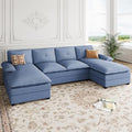 Blue U-Shaped Sectional Sofa with Double Chaise X524736