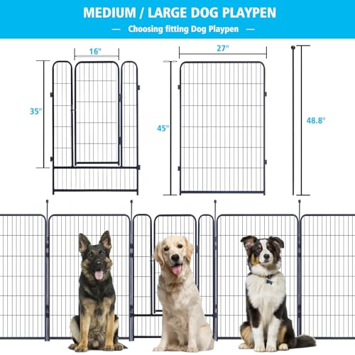 16 Panels 32 inch Heavy Duty Metal Dog Playpen Y821