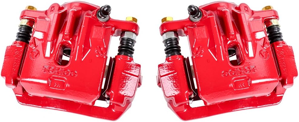 Red Coated Caliper Pair + Hardware Brake Kit Q15697