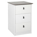 White Gray Oak 3 Drawer Filing Cabinet A629