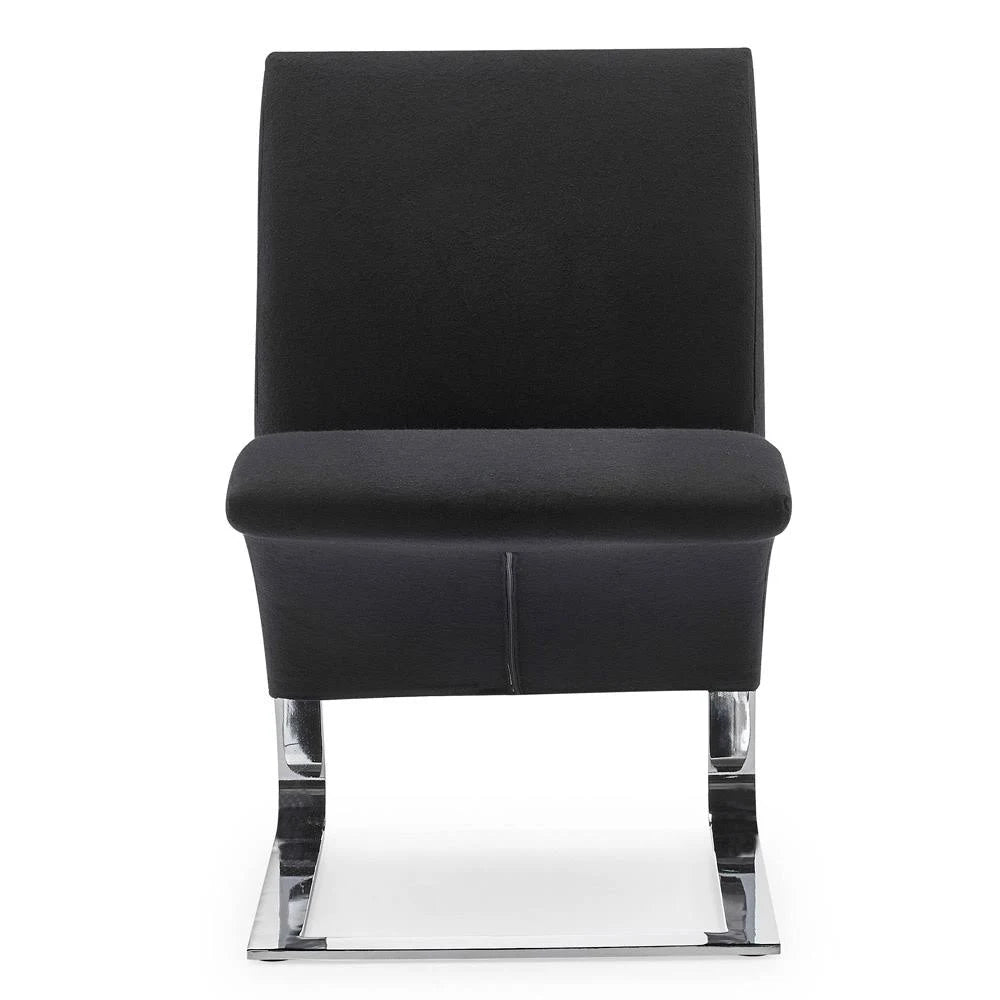 Black Cashmere Fabric Chair with Chrome Base O600276