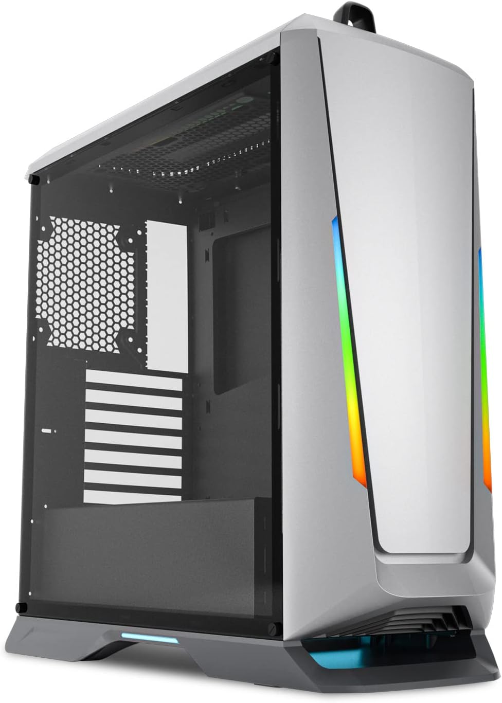Black ATX Mid Tower PC Gaming Computer Case with Tempered Glass & RGB Front Panel F4922