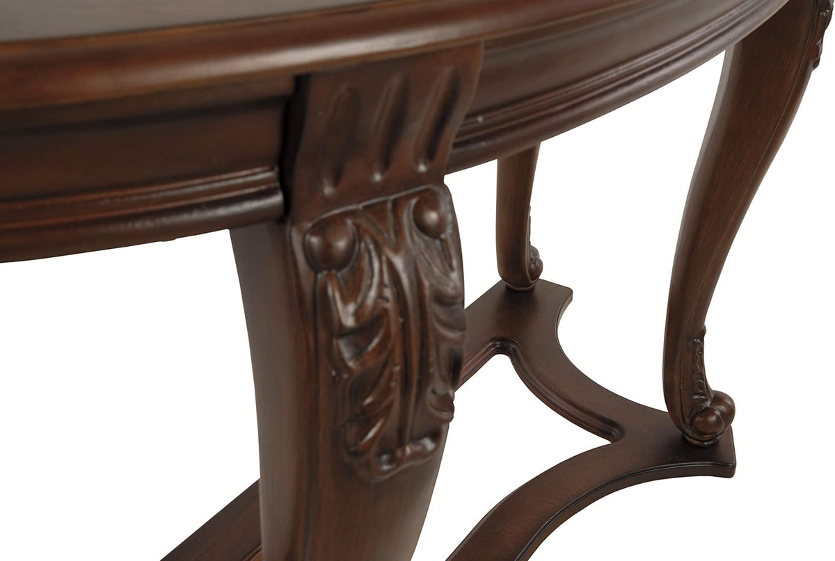 Dark Brown Glass Top Sofa Table K59332