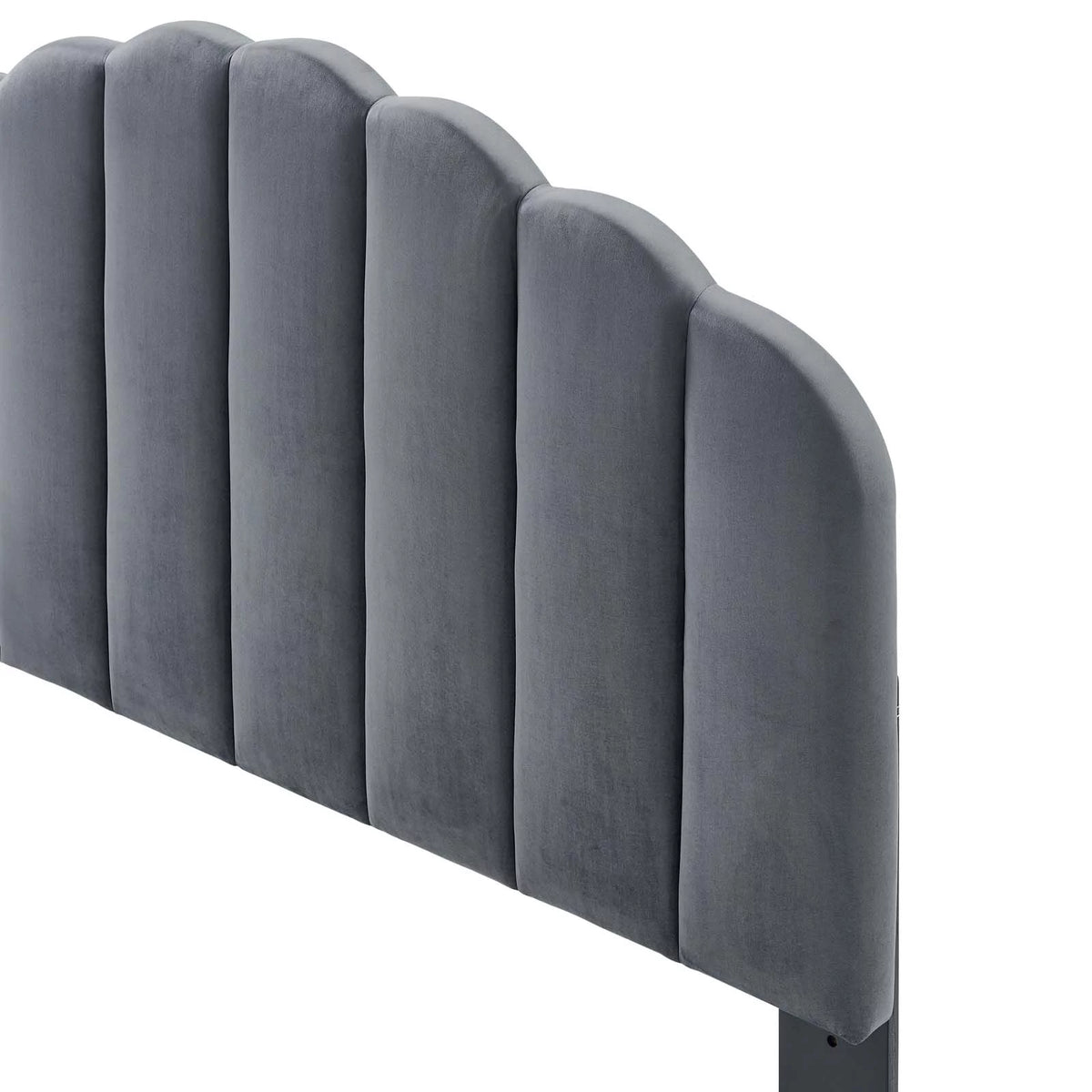 King Size Velvet Dark Grey Headboard N5254