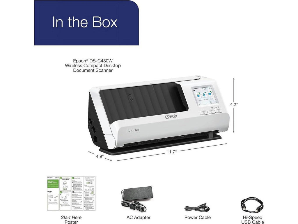 Wireless Compact Desktop Document Scanner with Auto Document Feeder B5027