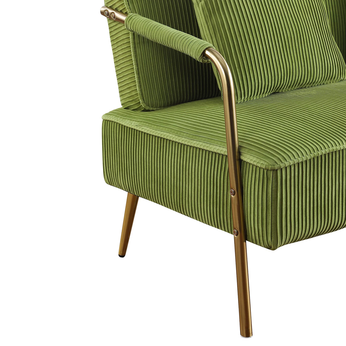 Olive Green Velvet Upholstered Loveseat E95744