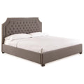 Gray Tufted Mango Wood Queen Platform Bed A964