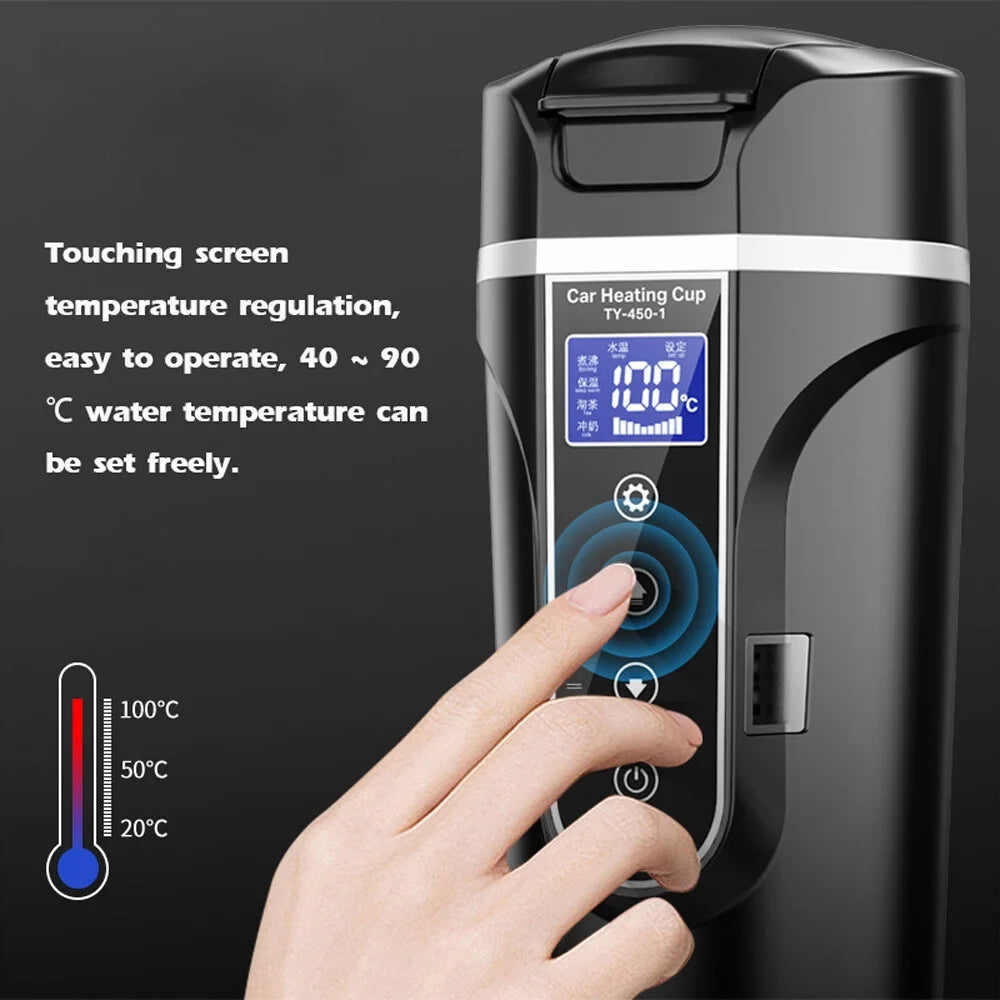 12V 24V Heated Water Cup Electric Kettle LCD Display F2099