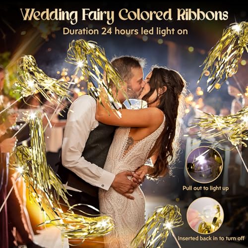 100 PCS Light Up Wedding Wands LED Tinsel Streamers Z703