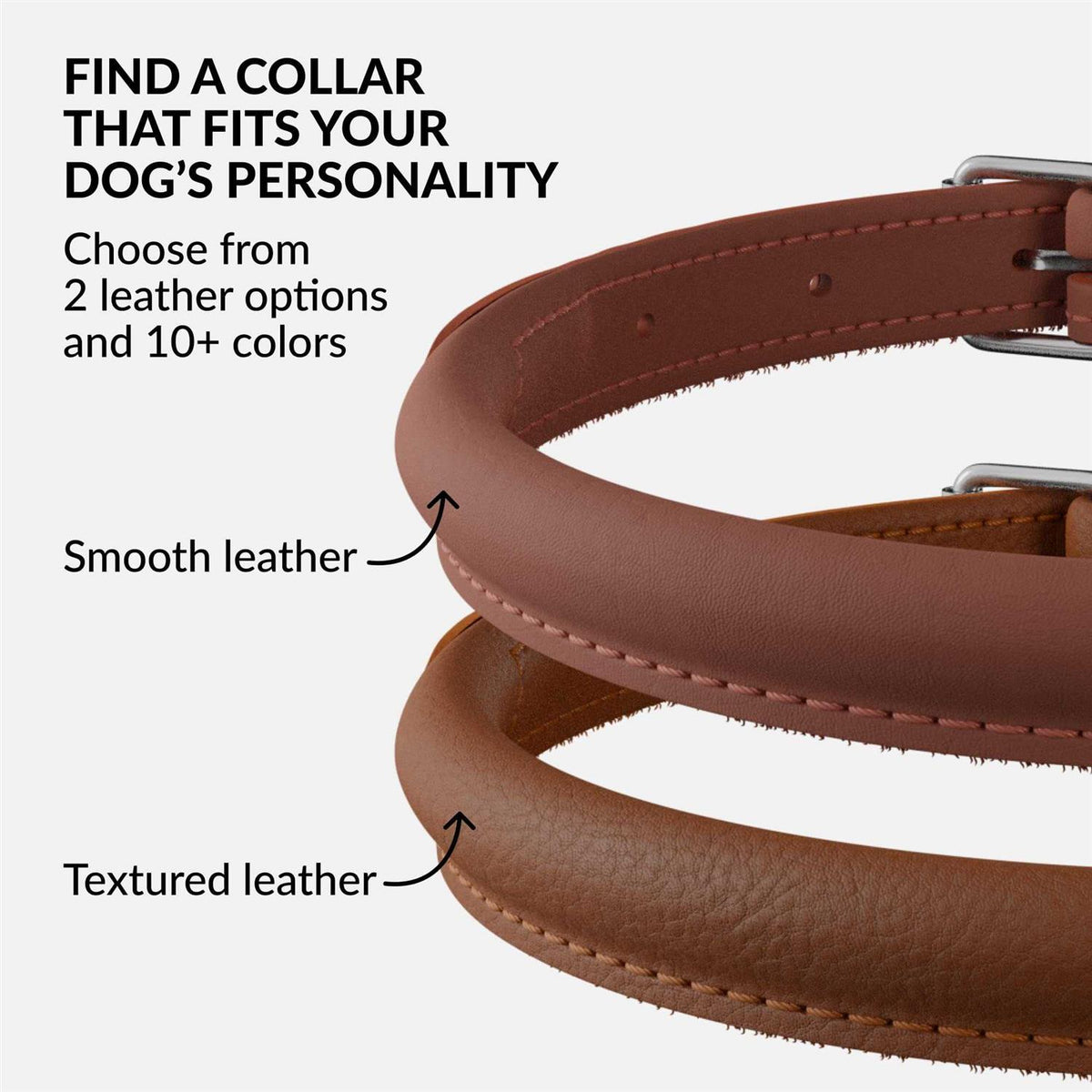 Rolled Leather Dog Collar V91064