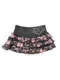 Rhinestone Camouflage Mini Skirt R372969