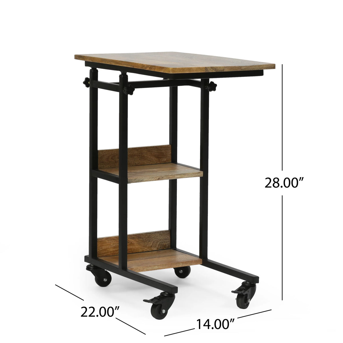 C-Shape Iron End Table with Tabletop G420932