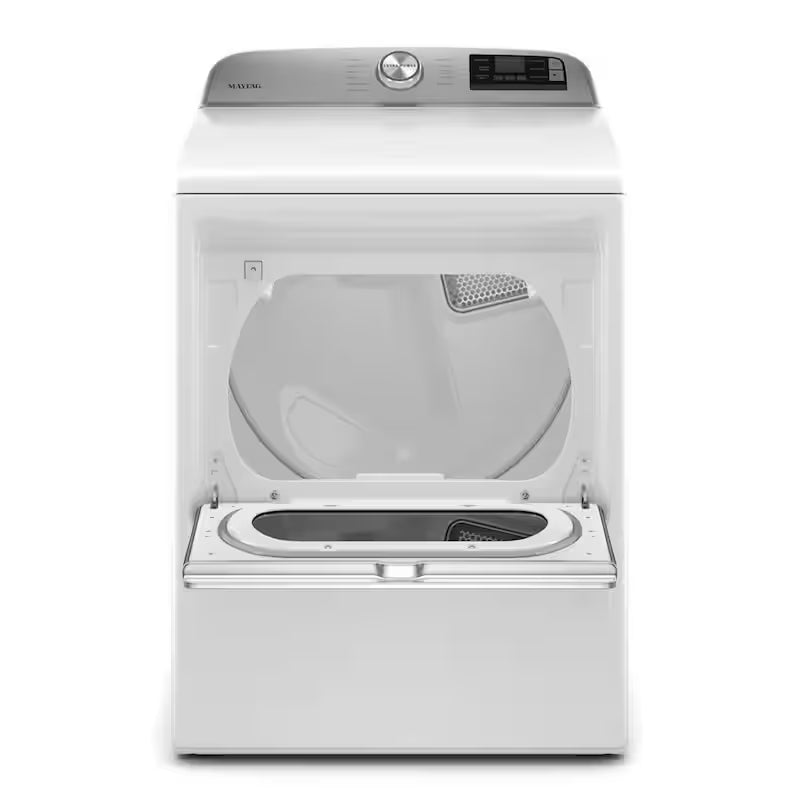 White Gas Dryer with Hamper Door S743