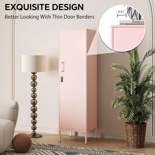 Metal Locker Storage Cabinet with Digital Lock, 3 Adjustable Shelves N752