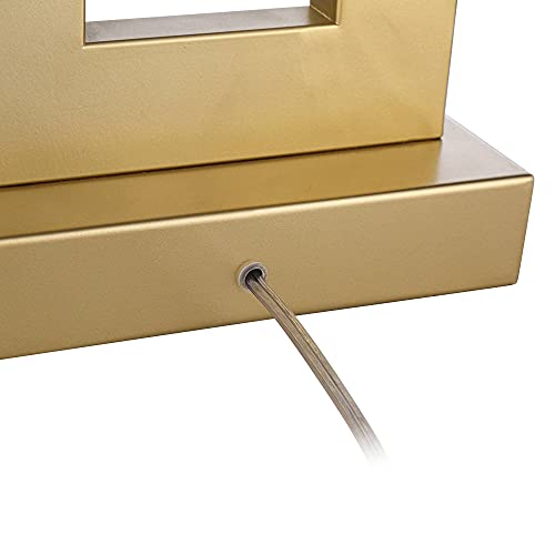 Set of 2 Gold Metal End Table Lamps with White Shade M21575