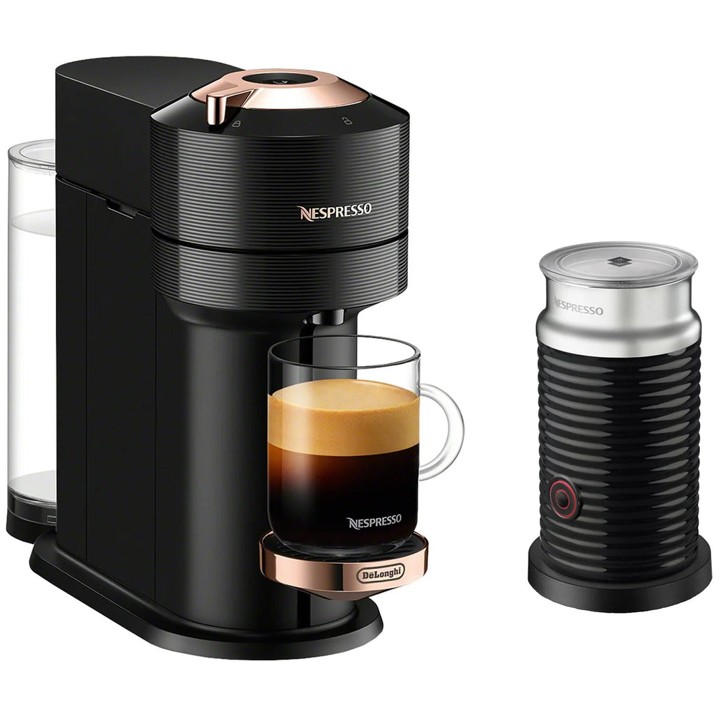 Chrome Coffee and Espresso Maker with Black Milk Frother K846