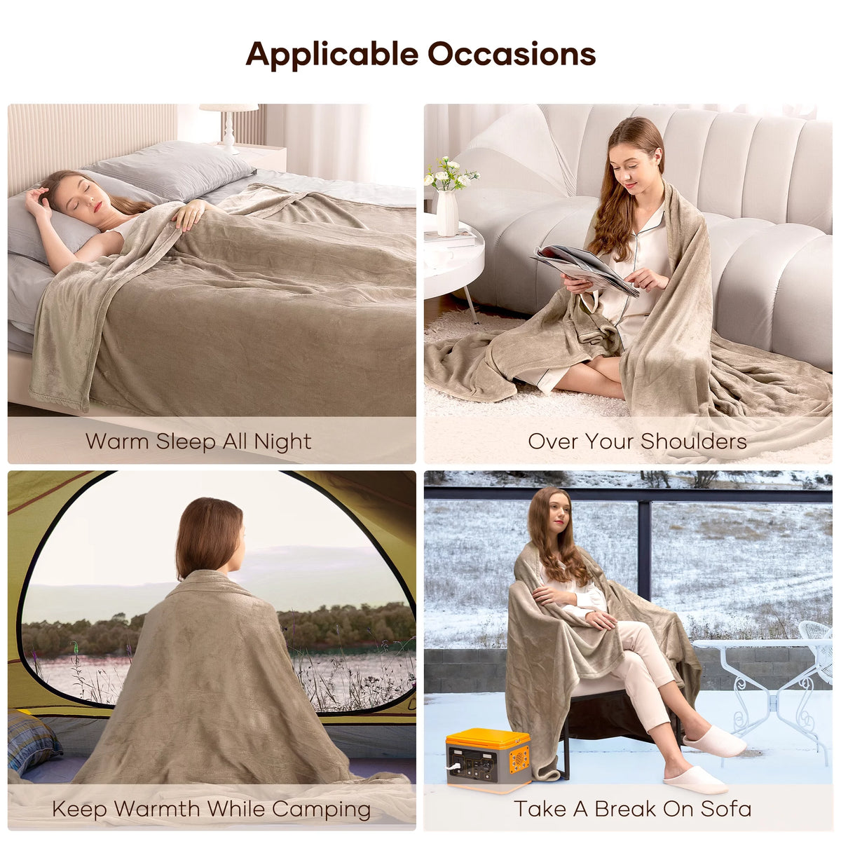 Electric Blanket Full Size Flannel Machine Washable V725