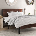 Queen Size Platform Bed Frame with Wood Headboard H465152