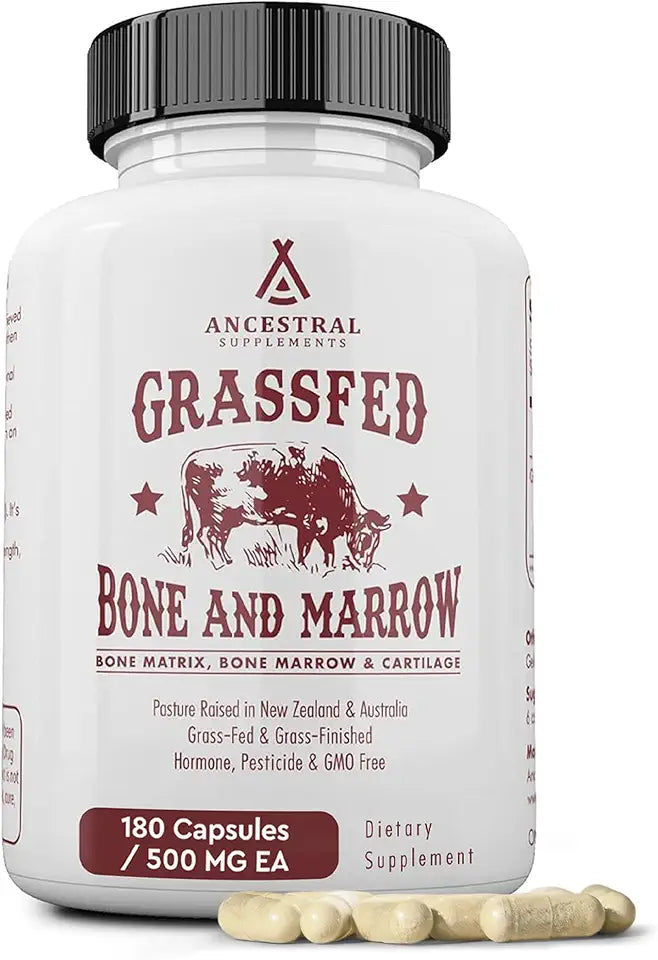 Grass Fed Beef Bone and Marrow Supplement, 3000mg, 180 Capsules F8972