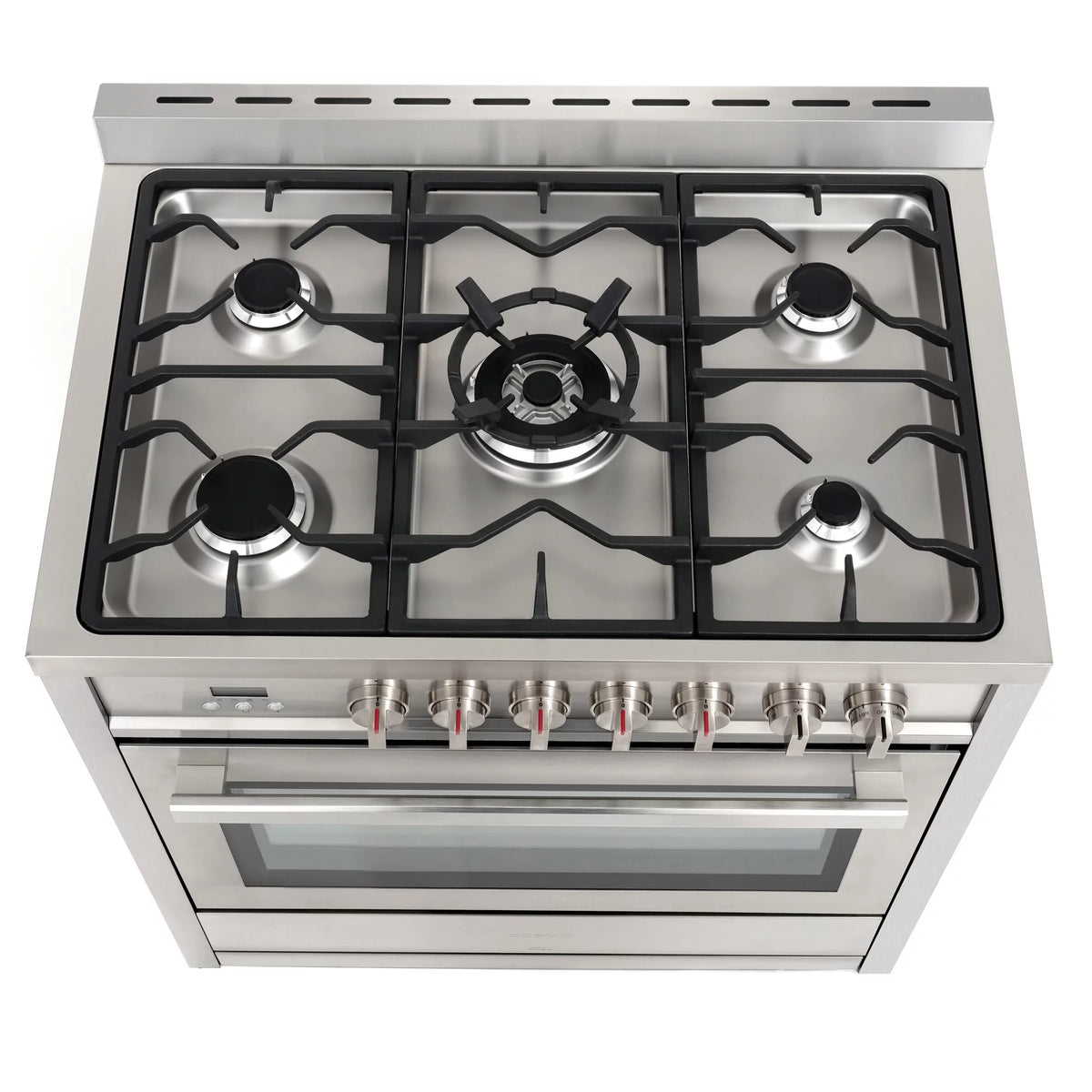 2 Piece Dual Fuel Range and Wall Mount Range Hood Kitchen Appliance Package C8755