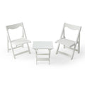 Foldable Small Table and Chair Set with 2 Chairs White I5516
