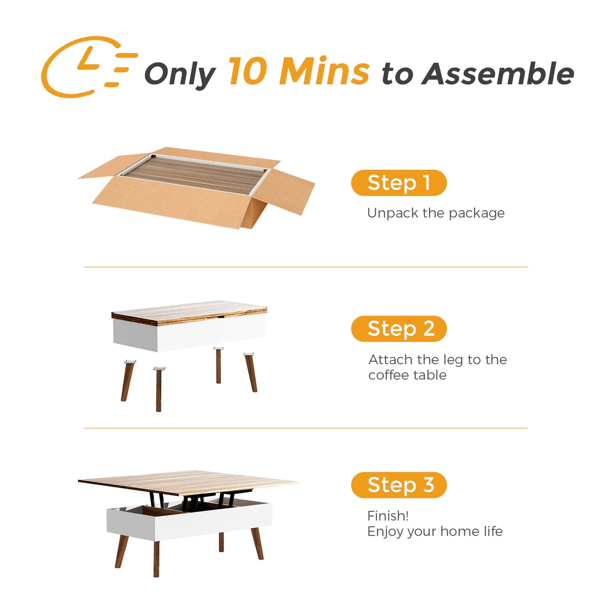 3 in 1 Lift Top Coffee Table with Storage J52878