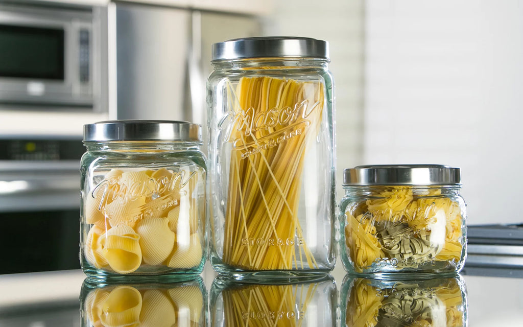 3 Piece Square Glass Canister Set G289529