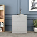 White 3 Drawer Metal File Cabinet Q90341
